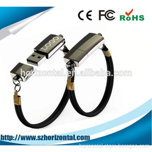 Low MOQ Eco-friendly silicon bracelet usb flash drive Customize logo